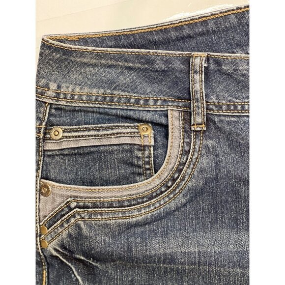 CATO PREMIUM Women's Denim Jeans Size 10 Petite Mid-Rise Boot Cut Deco Pockets - Picture 5 of 15